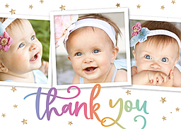 5x7 Greeting Card, Matte, Blank Envelope with Rainbow Star Thank You design