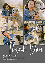 5x7 Greeting Card, Glossy, Blank Envelope with Thank You Pix design