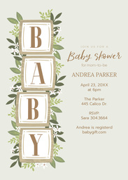 5x7 Greeting Card, Matte, Blank Envelope with Baby Blocks design