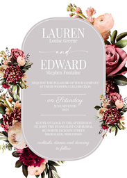 5x7 Greeting Card, Matte, Blank Envelope with Floral Tapestry design