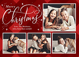 5x7 Greeting Card, Glossy, Blank Envelope with Christmas Plaid Collage design