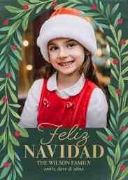 5x7 Greeting Card, Glossy, Blank Envelope with Foliage Arc Spanish design