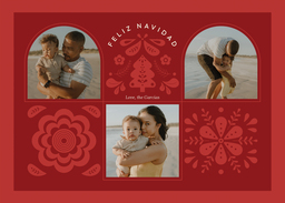 5x7 Greeting Card, Glossy, Blank Envelope with Delightfully Navidad design