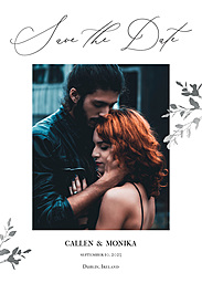 5x7 Greeting Card, Glossy, Blank Envelope with Pure Love Save The Date design