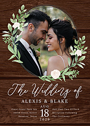 5x7 Greeting Card, Matte, Blank Envelope with Rustic Floral Invitation design