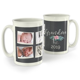 Bistro Photo Mug, 18oz with A Floral For Grandma design