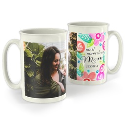 Bistro Photo Mug, 18oz with Botanical Mom design