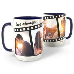 Blue Photo Mug, 15oz with Filmstrip design