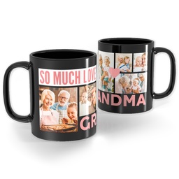 Black Ceramic Photo Mug, 11oz with Grandma Heart design