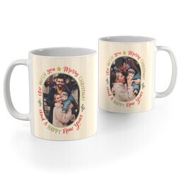 White Photo Mug, 11oz with Lettering in the Round design