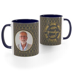 Blue Handle Photo Mug, 11oz with Strong Loving Sweet Grandpa design