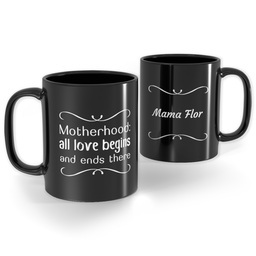 Black Ceramic Photo Mug, 11oz with Motherhood design