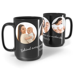 Black Ceramic Mug, 15oz with Mother Like design