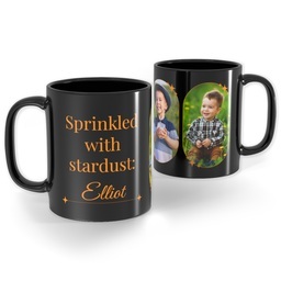 Black Ceramic Photo Mug, 11oz with Sprinkled with Stardust design