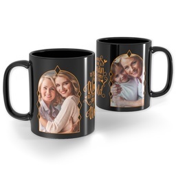 Black Ceramic Photo Mug, 11oz with You are the World design