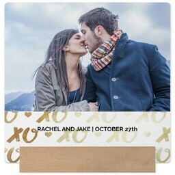 5x5 Square Metal Print With Stand with Hugs and Kisses design