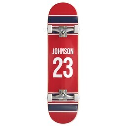 Skateboard Complete Setup - 32"x7.75" with Horizontal Striped Sports Jersey Skateboard design
