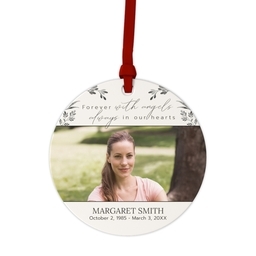 Ceramic Round Photo Ornament with Celebration of Life design