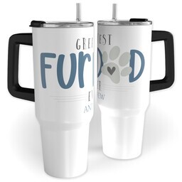 40oz Travel Tumbler with Fur Dad design