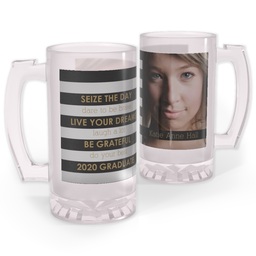 Personalized Beer Stein with Bold Stripe Grad design