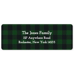 Address Label Sheet with Evergreen Plaid design