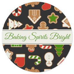 Round Sticker 3"x3" with Baking Spirits Bright design