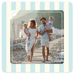 Square Sticker 3"x3" with Blue Frame design