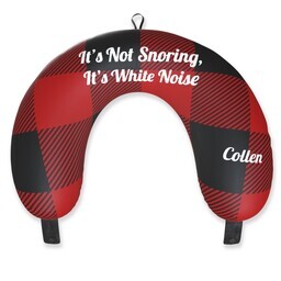 Travel Neck Pillow with Buffalo Red and Black Plaid Travel Pillow design