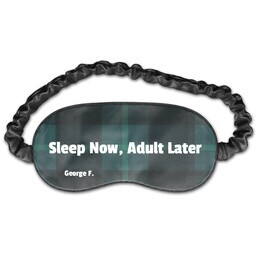 Travel Eye Mask with Green Plaid Eye Mask design
