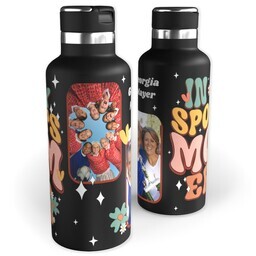 20oz Black Stainless Steel Tank Water Bottle with Sports Mom design