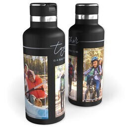 20oz Black Stainless Steel Tank Water Bottle with Together design