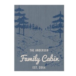 Wood Box Wall Art 6x8 with Family Cabin design